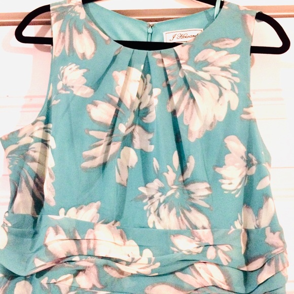 J Howard Dress Size 12 Long Mint Floral - Picture 10 of 13